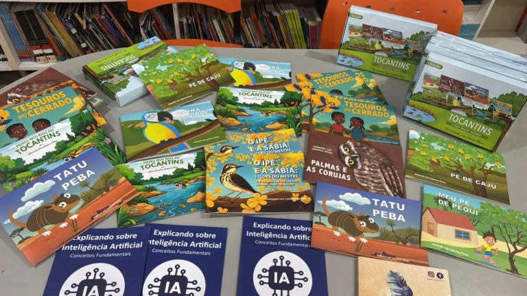 Registro de encontro literário em escola